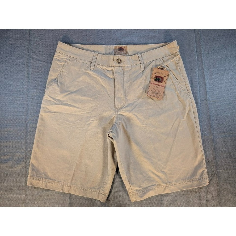 Boston Traders Luxury Vintage Mens Chino Shorts Size 38 Khaki 100% Cotton NWT